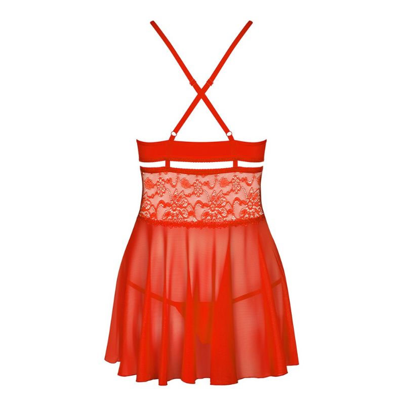 Babydoll rood met string
