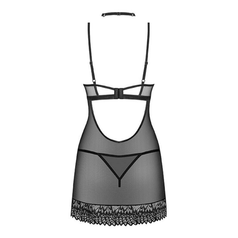 DONARELLA CHEMISE &amp; THONG BLACK