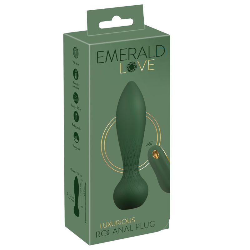 Smaragdgroene Luxe Anaal Vibrator met afstandsbediening