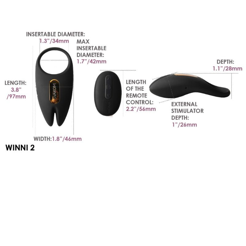 Winni 2 penisring - met afstandsbediening